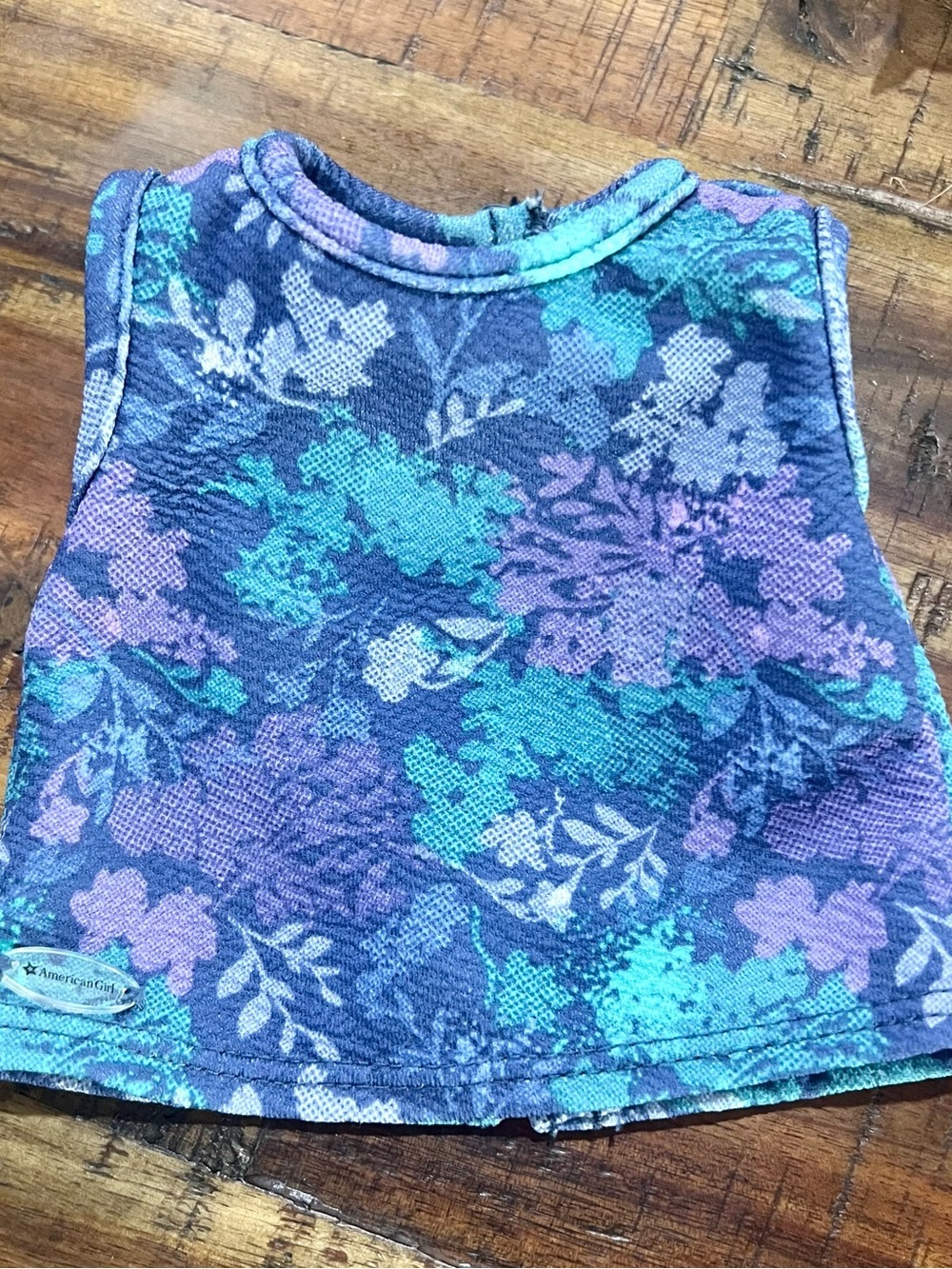 American Girl Floral Knit Tank Top in Purple & Teal